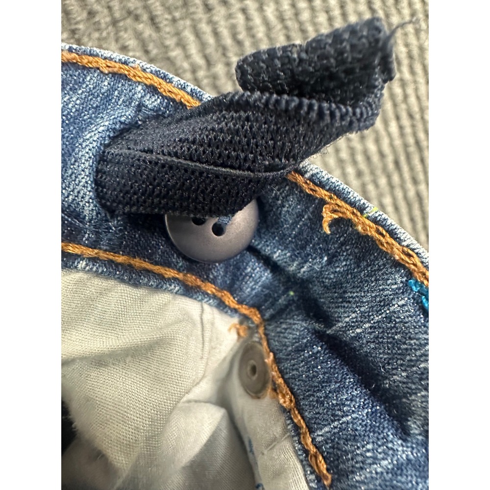 Circo Embroidered Jeans Kids 6 Blue Good Skull Star Rose Tattoo Denim Pants - Picture 7 of 12